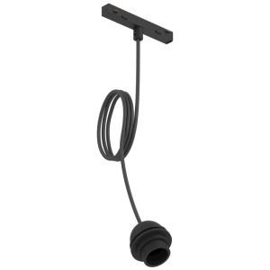 Lampada a sospensione nera Eglo EasyTrack E27 in plastica per sistemi di illuminazione flessibili.