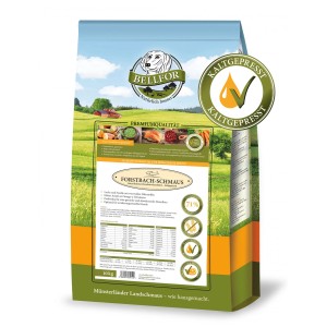 Bellfor cibo secco per cani Forstbach-Schmaus con salmone e trota, sacco da 10 kg. Pressato a freddo e senza cereali.
