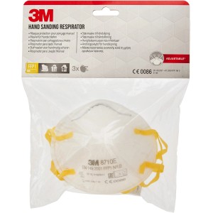 3M 8710E Mascherina per levigatura manuale, FFP1, confezione da 3