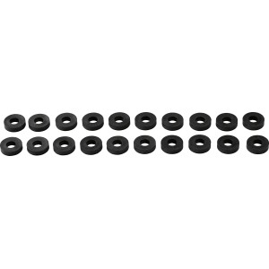 20 entretoises noires en plastique, 20 mm, pour équerres et connecteurs bois.
