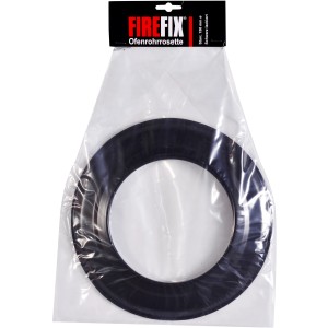 Rosace pour tuyau de poêle Firefix, 150 mm, noire, pour conduits de cheminée et poêles.