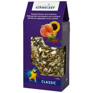 Eric Schweizer Mangime per pappagalli senza arachidi, confezione da 700g. Mix di semi e cereali.