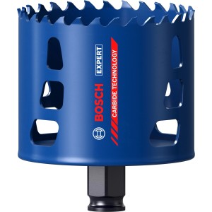 Seghe a tazza Bosch Expert Tough Material blu, Ø 83 mm, per fori precisi fino a 60 mm di profondità.