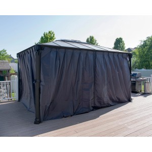 Set di tende Palram Canopia per gazebo Martinique 3x3.6 in antracite. Completamente chiuso.