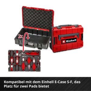 Einhell Set pinze Tool Pad, 9 pezzi, con valigetta E-Case e inserto pinze.