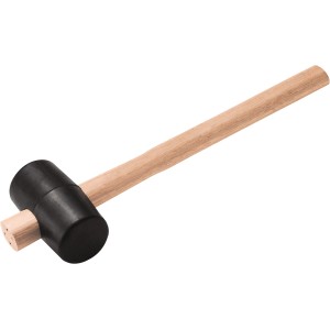 Maillet en caoutchouc LUX Classic, 90 mm, avec tête en caoutchouc noir et manche en frêne.