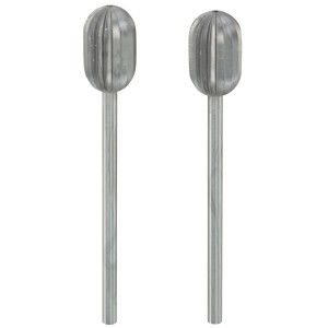 Due frese cilindriche Proxxon da 8 mm in acciaio al tungsteno-vanadio per utensili miniaturizzati.