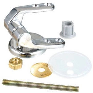 Set di fissaggio Wenko, 12 pezzi, per sedili WC in legno e poliresina, composto da viti, dadi e rondelle.
