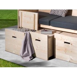 Weka Bozen, gazebo da giardino in legno a forma di scatola con spazio e poggiapiedi estraibile.