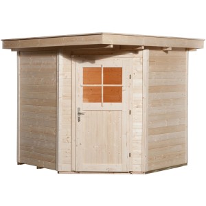 Casetta da giardino in legno Weka Angolo A con tetto piatto, naturale, 209x205 cm.