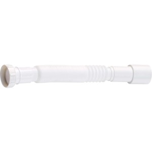 Siphon flexible blanc 44,8 mm (G 1 1/2) Ø 50 mm en plastique pour éviers.