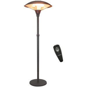 Chauffage de terrasse électrique noir Sonnenkönig avec télécommande.