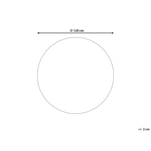 Croquis : Tapis rond beige Golgen en jute, Ø 120 cm, réversible.