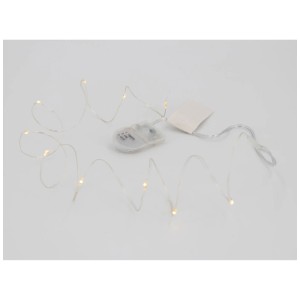 Glorex LED-Mini-Lichterkette, 1,1 m, warmweiß, mit Timer, batteriebetrieben für stimmungsvolle Dekoration.