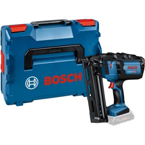 Cloueur à batterie Bosch Professional GNH 18V-64 M avec L-Boxx, bleu/noir. Agrafeuse sans fil pour fixation précise.