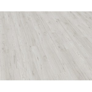 Muster des hellen OBI Laminatbodens Excellent Hickory Fresno mit Holzstruktur.