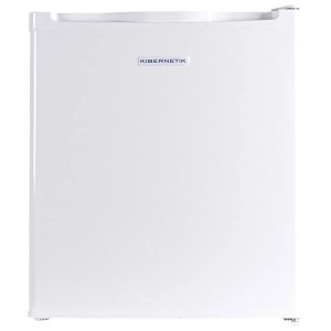 Vue de face du congélateur compact blanc Kibernetik TK50 d'une capacité de 33 litres.