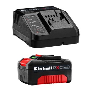Kit de démarrage Einhell Power X-Change avec batterie 18V 4Ah et chargeur.