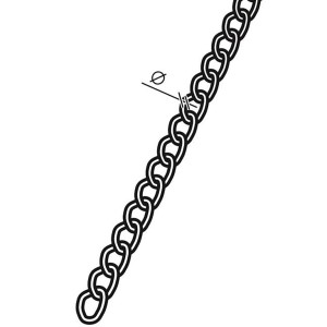 Conacord Panzerkette, Stahl gedreht, Ø 2,5mm, Nickel, Meterware.