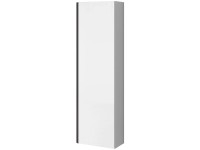 Hochschrank York lackiert Weiss / Griffe Schwarz 140 x 40 cm