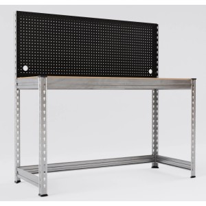 Établi AR Shelving avec panneau perforé, 150x150x60 cm, certifié FSC®, idéal pour atelier et garage.