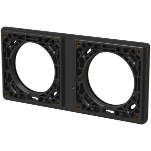 Telaio di montaggio a incasso Exo IP55 nero per 2 moduli, montaggio orizzontale/verticale.
