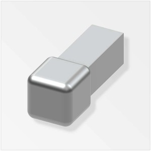 Quadratische Fliesenecke aus Edelstahl, 1 cm, für saubere Abschlüsse.