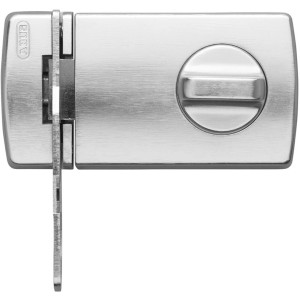 Serrure de sécurité de porte Abus 2130 S B/DFNLI en métal avec bouton et barre de sécurité.