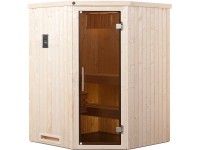 Weka Element-Ecksauna Kiruna 2 Sparset 3,6 kW BioS Glastür