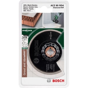 Lame de scie segmentée diamant Bosch ACZ 85 RD4 pour outils multifonctions, idéale pour carrelage et joints.