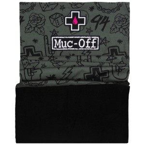 Muc-Off Winter-Halswärmer Punk Vlies Grün mit Muster und Logo