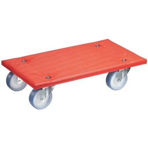 Wagner MM 1396 chariot de transport, plateforme rouge avec roulettes, capacité de charge jusqu'à 400 kg.