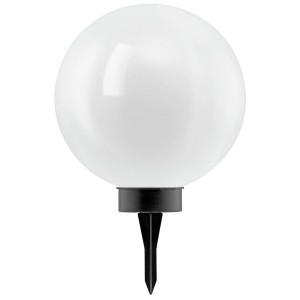 Eglo LED-Solarkugel, Ø 30cm, weiss, mit Erdspiess für den Garten.