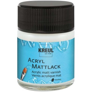 Kreul Acryllack Matt, 50 ml, farbloser Überzugslack auf Wasserbasis für Bastelarbeiten.