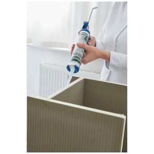 Applicazione: Ultrament Klebe- und Dichtpower Grigio per incollare pannelli da costruzione.