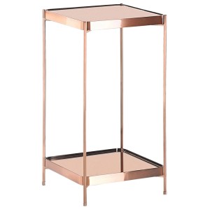 Table d'appoint Beliani Alsea en verre de sécurité cuivré, 60x29x29 cm.