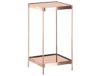 Table d'appoint Beliani Alsea verre de sécurité Cuivre (HxlxP) 60 x 29 x 29 cm