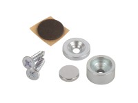 Fix-o-moll Magnetschnäpper Neodym zum Einbohren Ø 12,7 mm x 6,4 mm Silber