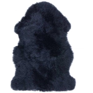 Peau de mouton noire véritable, env. 60x85 cm, pour un intérieur chaleureux.