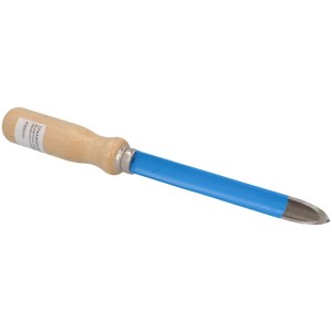 Gouge (150 mm) avec manche en bois et tige bleue pour le travail du bois.