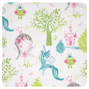 Tappetino per vasca Spirella Fairy Tale con motivi da favola multicolore, 55x55 cm.