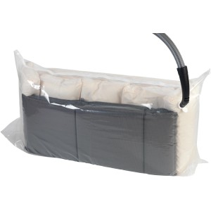 Sac de compression Wenko Jumbo Cube XXL avec textiles, rangement peu encombrant.