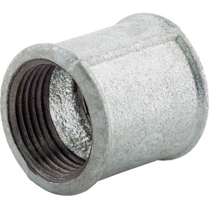 Raccordo in ghisa malleabile grigia 30,3 mm (Rp 1) con filettatura interna per tubi zincati.
