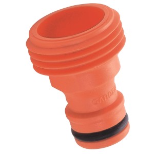 Adaptateur Gardena pour filetage américain, connecteur orange pour systèmes d'arrosage.