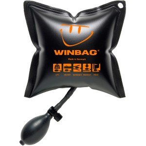 Cuscino di montaggio Winbag nero per sollevare e regolare, ideale per lavori di assemblaggio.