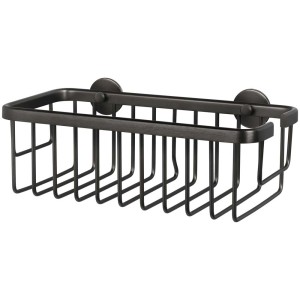 Tesa Moon panier de douche auto-adhésif, métal graphite pour bain et douche.