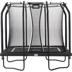 Trampolino da giardino rettangolare Salta Premium, 214x153 cm, con rete di sicurezza, nero.