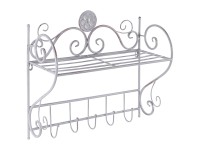 Beliani Bad-Wandregal Osorno Metall Grau mit 5 Haken Beliani Bad-Wandregal Osorno Metall Grau mit 5 Haken