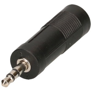 Adattatore audio stereo Schwaiger nero, jack da 3,5 mm a 6,3 mm per accessori audio.