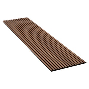 Pannello acustico effetto noce con feltro nero per rivestimento pareti e soffitti, 240 cm.